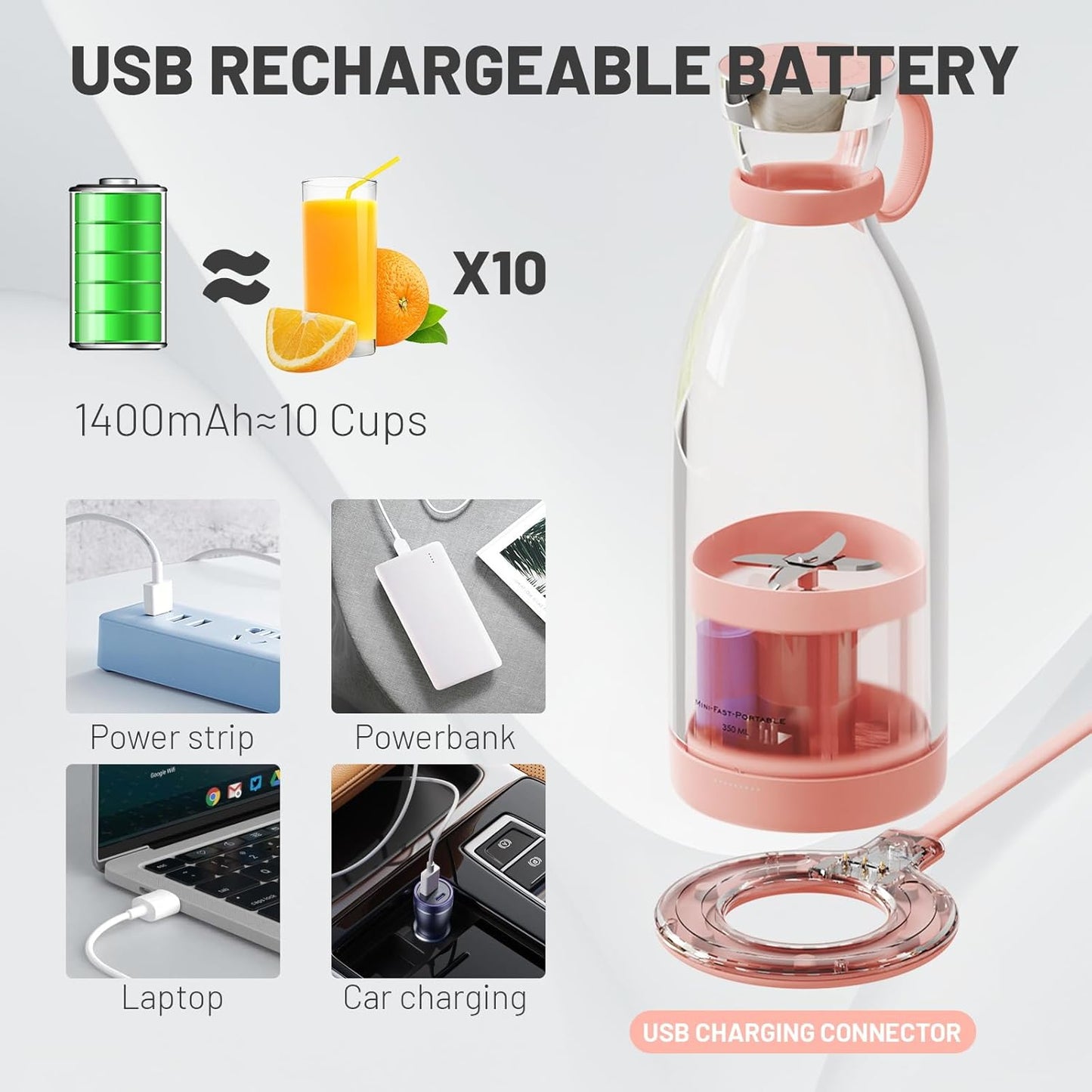 Electric Portable Mini Juicer Bottle Blender
