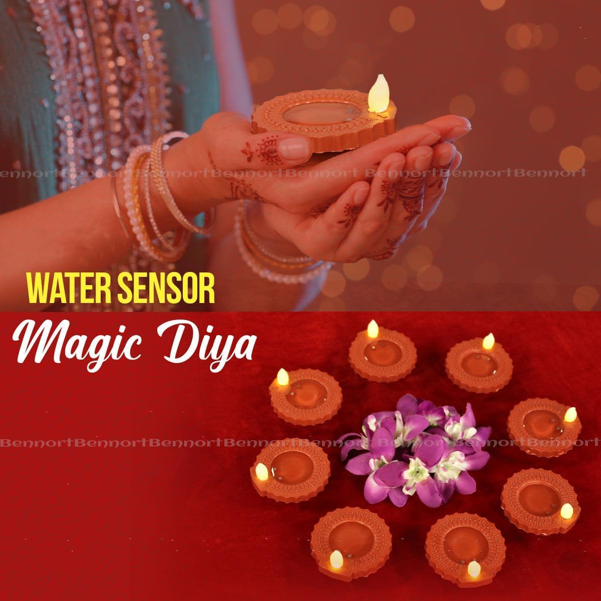 LED Light Water Sensor Diyas Plastic with, Ambient Lights