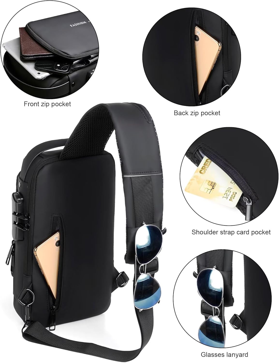 Sling Bag with USB Charging Port